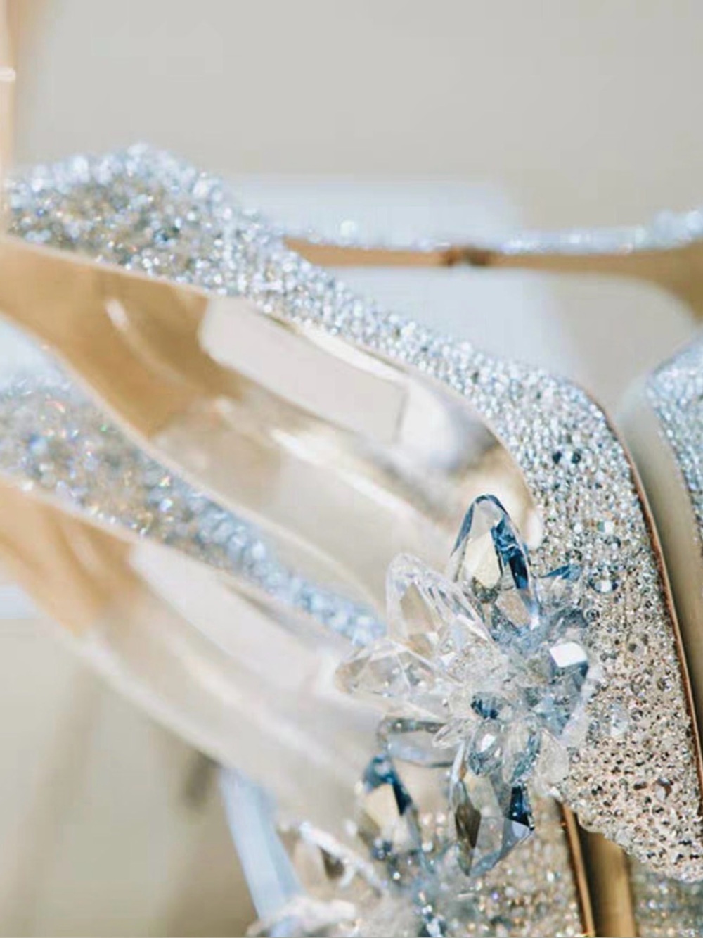 Crystal Embellished Pointed Toe Pumps in Silver - Picture 5 of 16